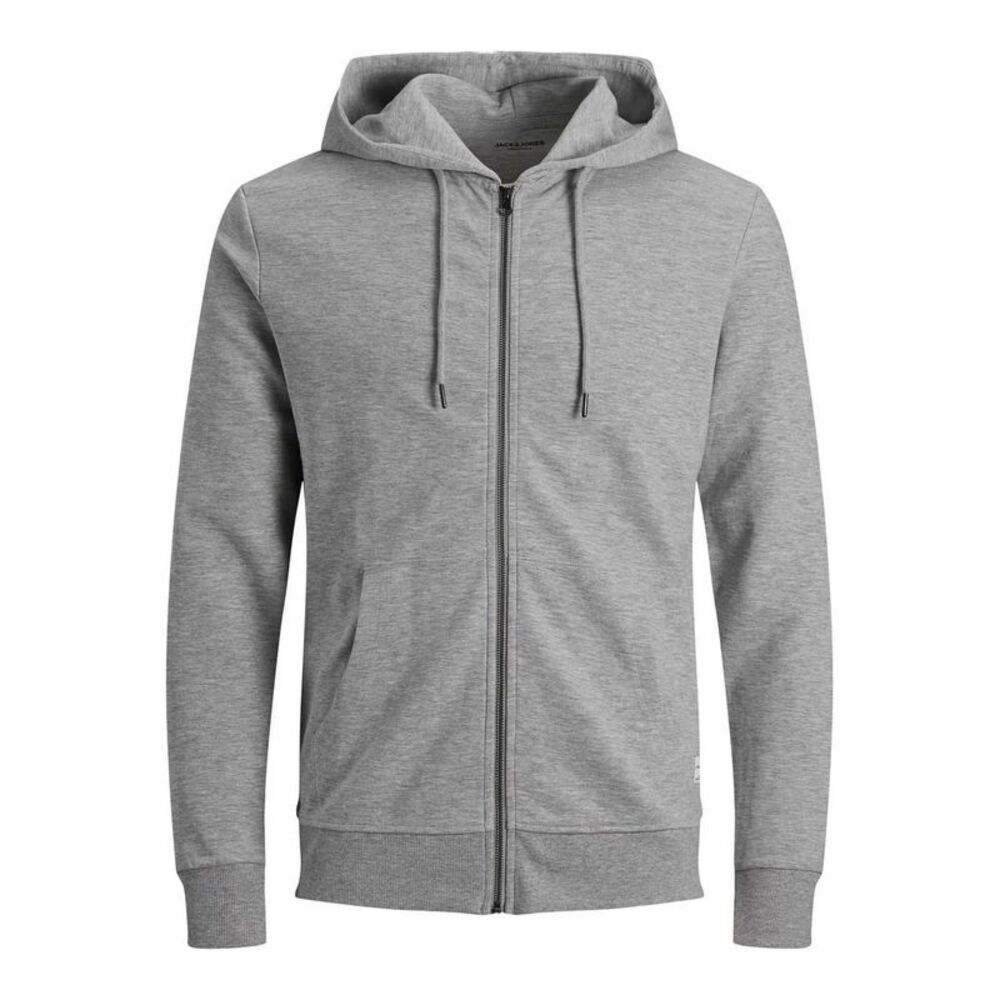 Jack And Jones Mens Big & Tall Full Zip Hoodie / Grey Melange